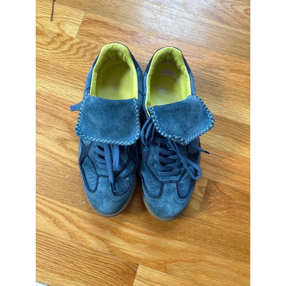 Alohas Tb.490 Blue Suede Fold Over Tongue Sneakers Womens 8-8.5 EU 39 Portugal